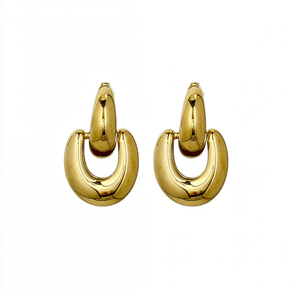 Gold Interlocking Oval Hoop Earrings – MXW Jewellery