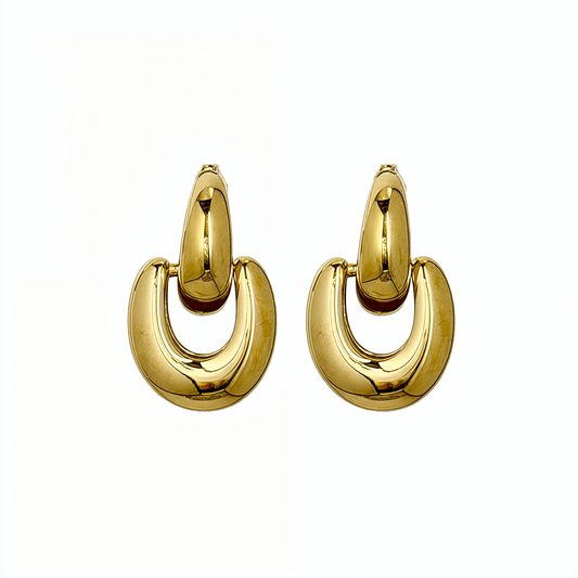 Gold Interlocking Oval Hoop Earrings – MXW Jewellery