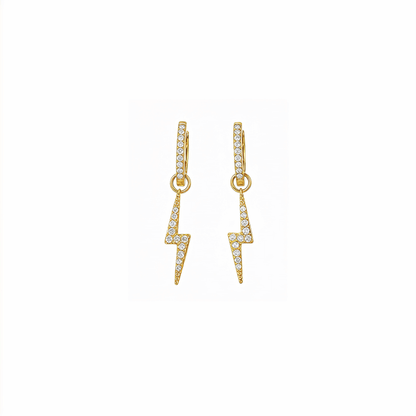 Gold Lightning Bolt Earrings
