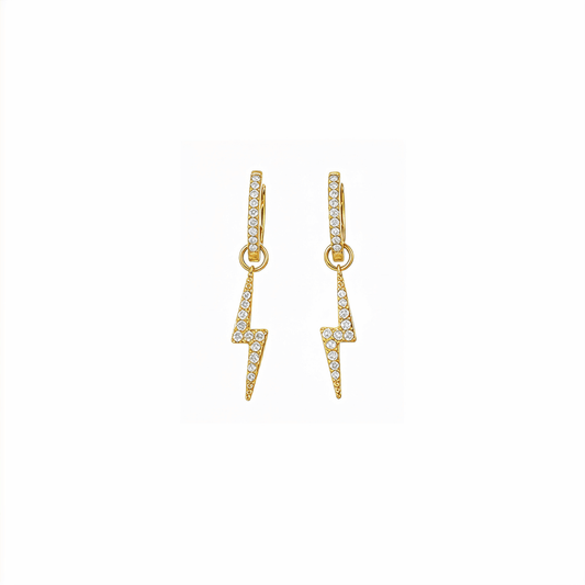Gold Lightning Bolt Earrings