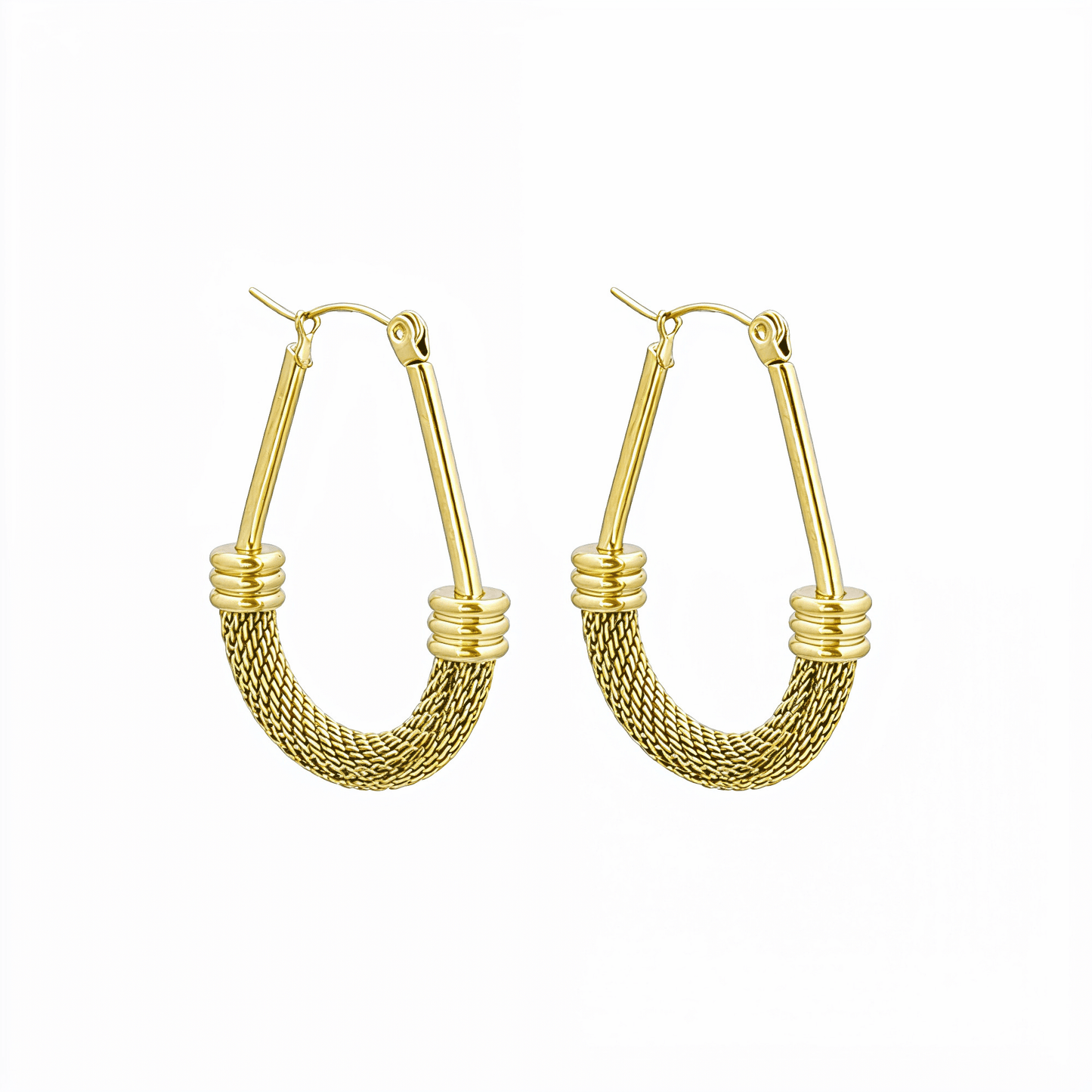 Gold Mesh Hoop Earrings – MXW Jewellery