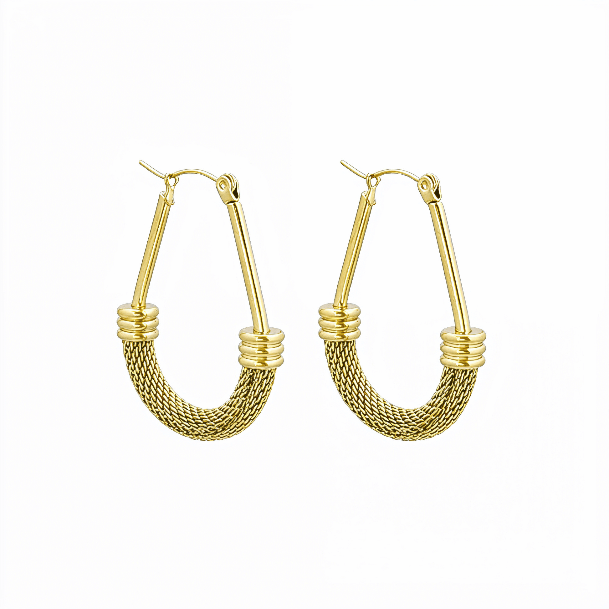 Gold Mesh Hoop Earrings – MXW Jewellery