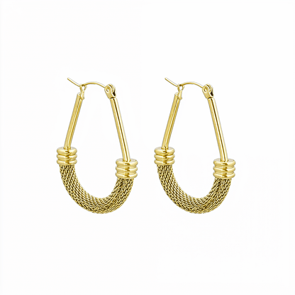 Gold Mesh Hoop Earrings – MXW Jewellery