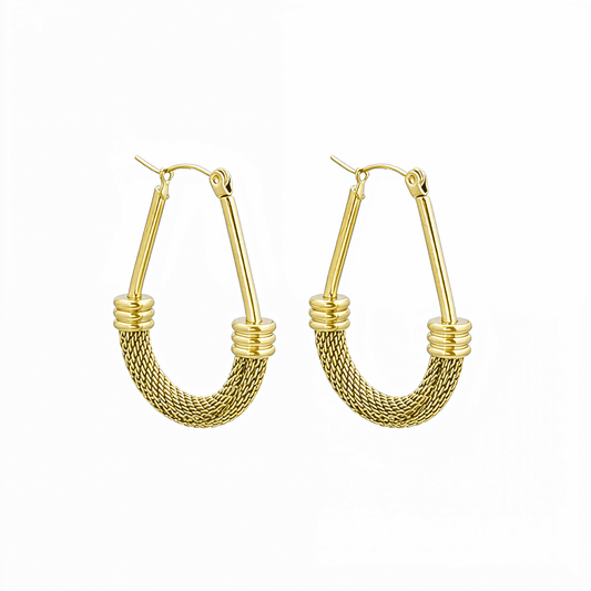 Gold Mesh Hoop Earrings – MXW Jewellery