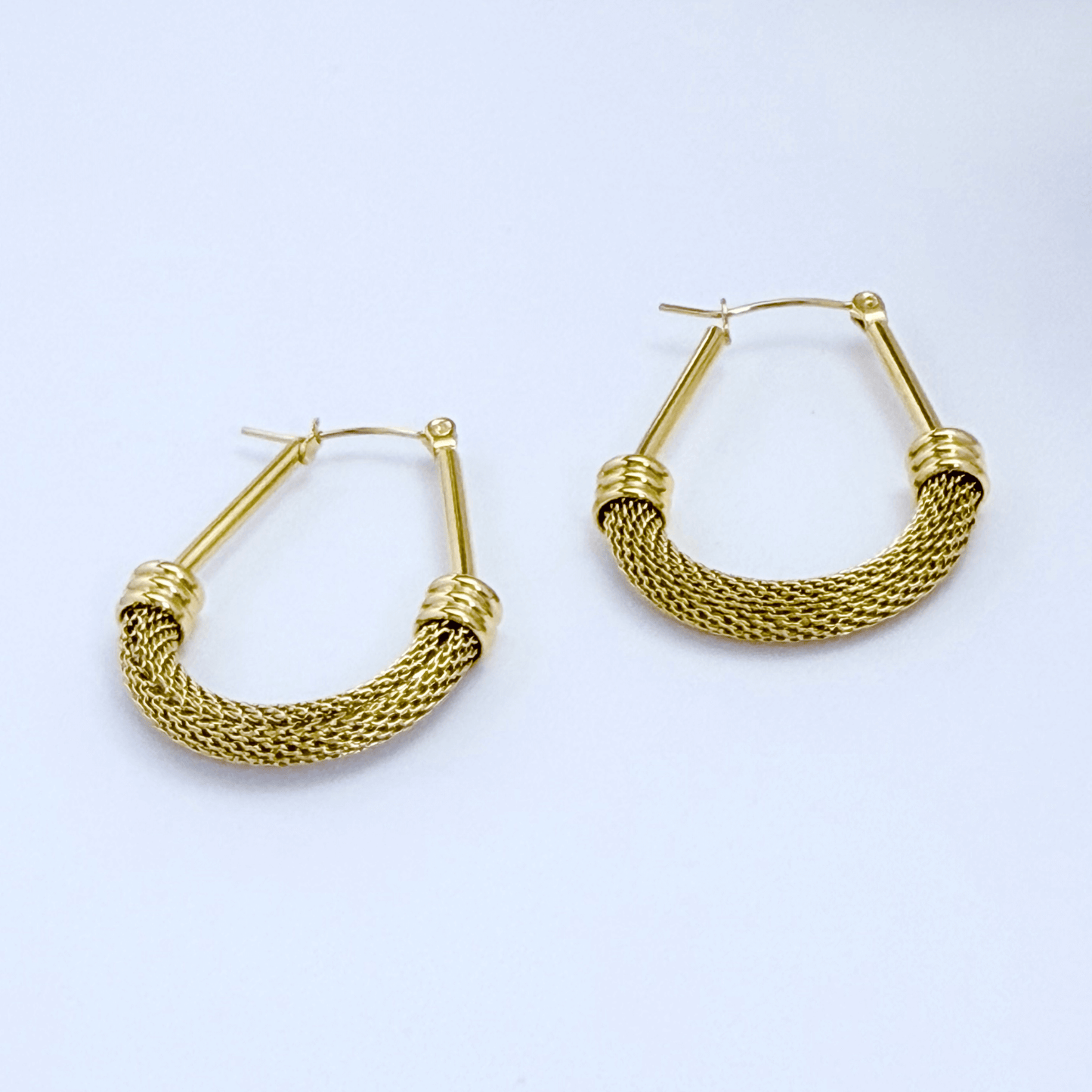 Gold Mesh Hoop Earrings – MXW Jewellery