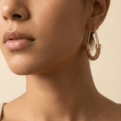 Gold Mesh Hoop Earrings – MXW Jewellery