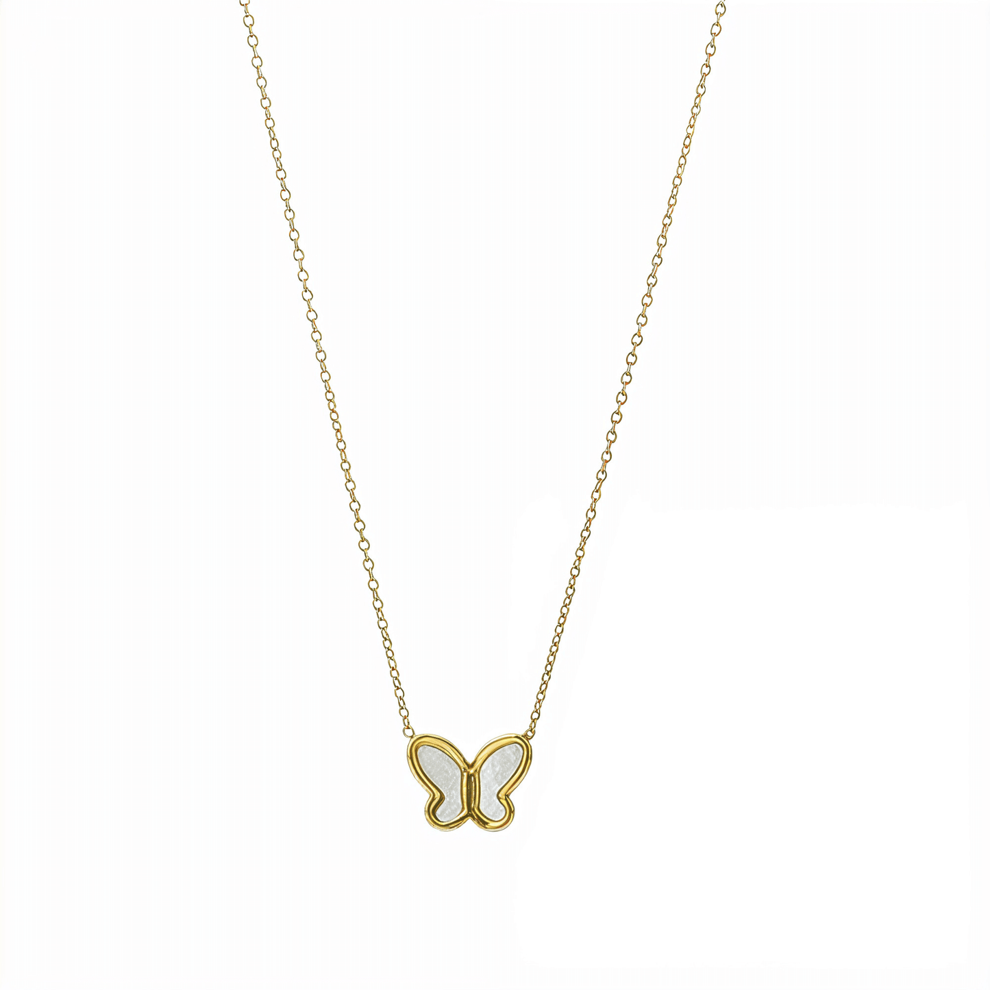 Gold Mother-of-Pearl Butterfly Necklace – MXW Jewellery