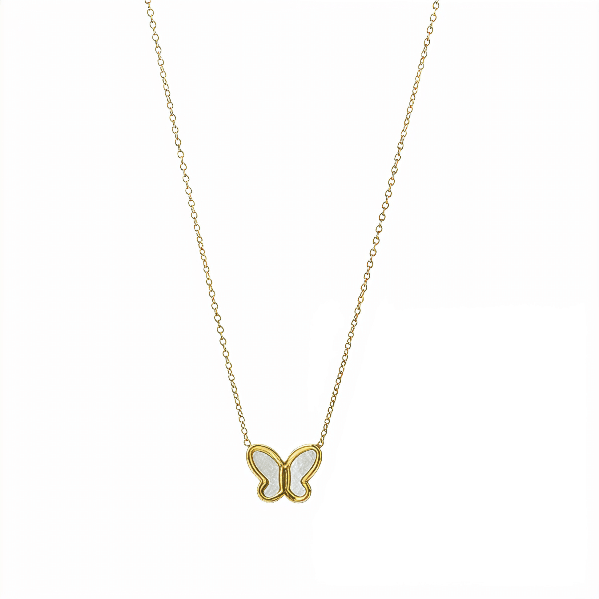 Gold Mother-of-Pearl Butterfly Necklace – MXW Jewellery