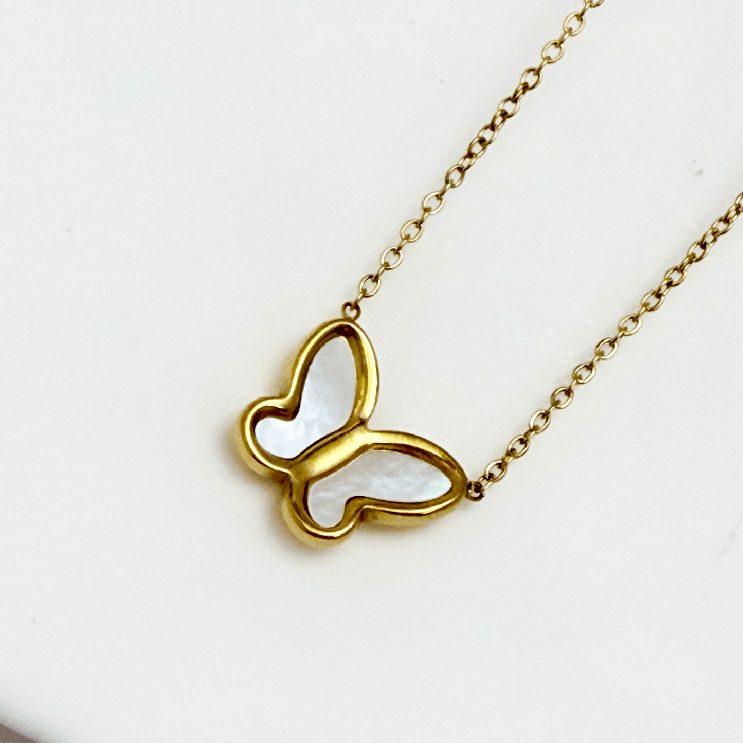 Gold Mother-of-Pearl Butterfly Necklace – MXW Jewellery