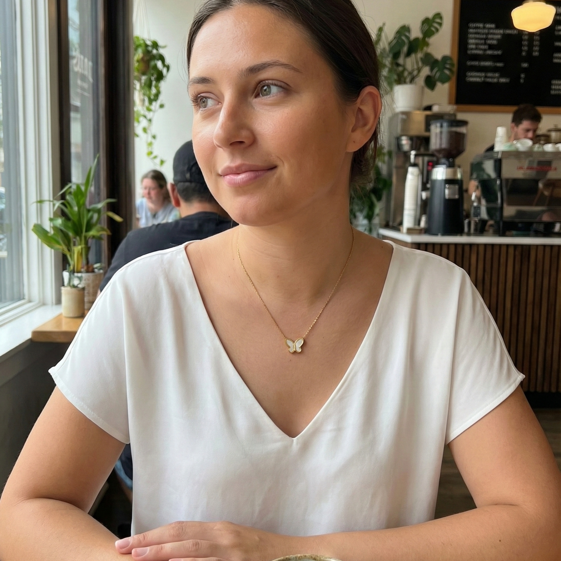 Gold Mother-of-Pearl Butterfly Necklace – MXW Jewellery