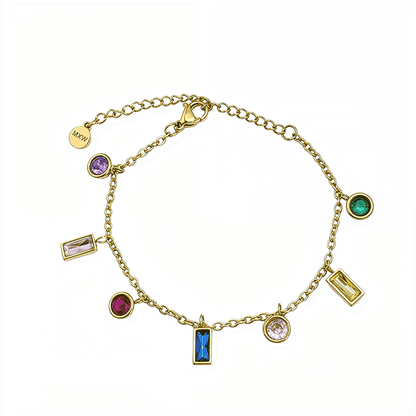 Gold Multi-Colour Charm Bracelet – MXW Jewellery