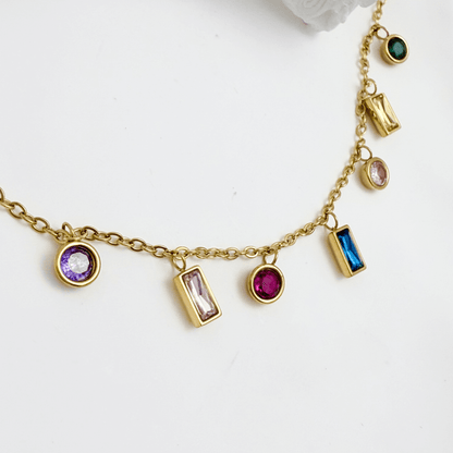 Gold Multi-Colour Charm Bracelet – MXW Jewellery