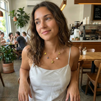 Gold Ocean Charm Necklace – MXW Jewellery