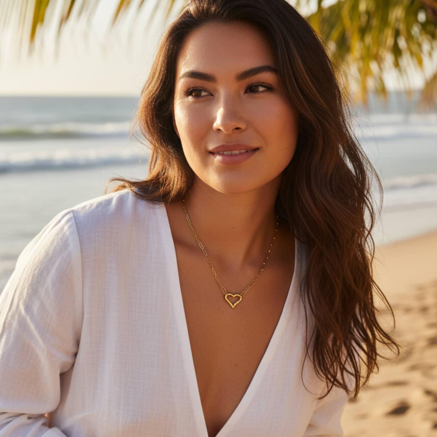 Gold openable heart paperclip chain necklace — minimalist waterproof jewellery by MXW