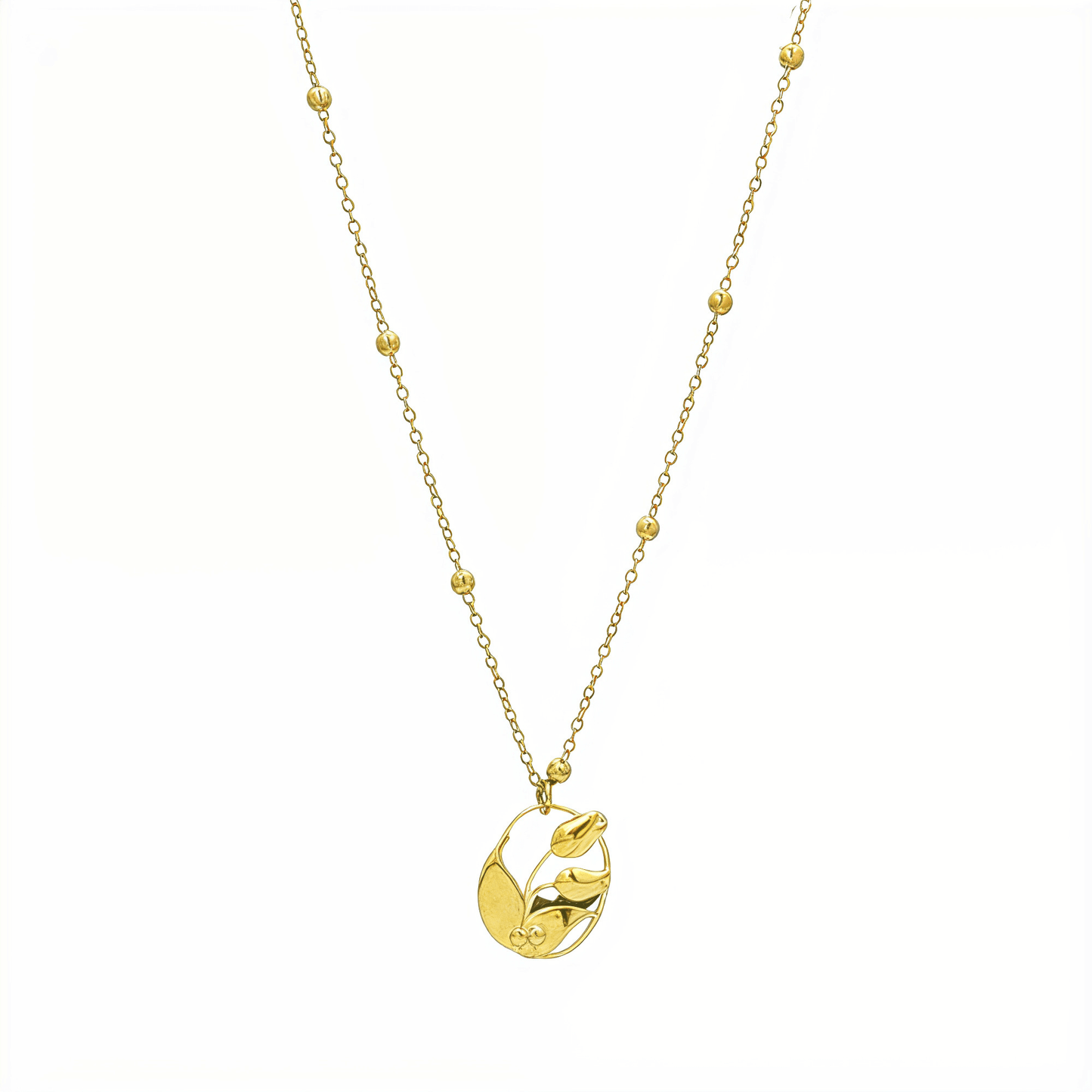 Gold Oval Bloom Necklace – MXW Jewellery