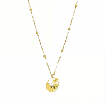 Gold Oval Bloom Necklace – MXW Jewellery