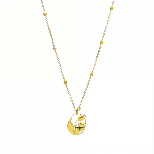 Gold Oval Bloom Necklace – MXW Jewellery