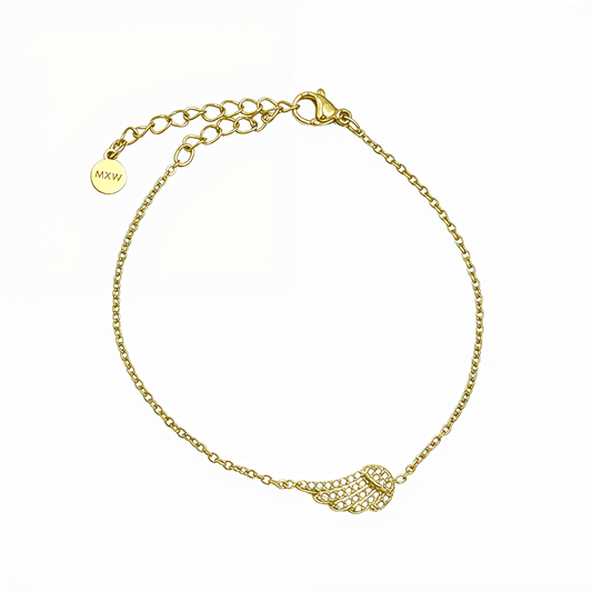 Gold Pavé Angel Wing Bracelet – MXW Jewellery