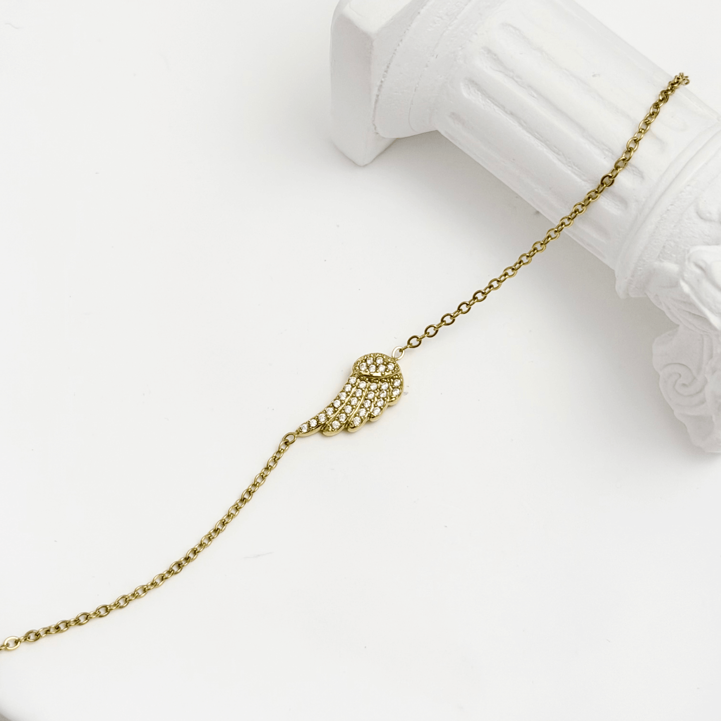 Gold Pavé Angel Wing Bracelet – MXW Jewellery