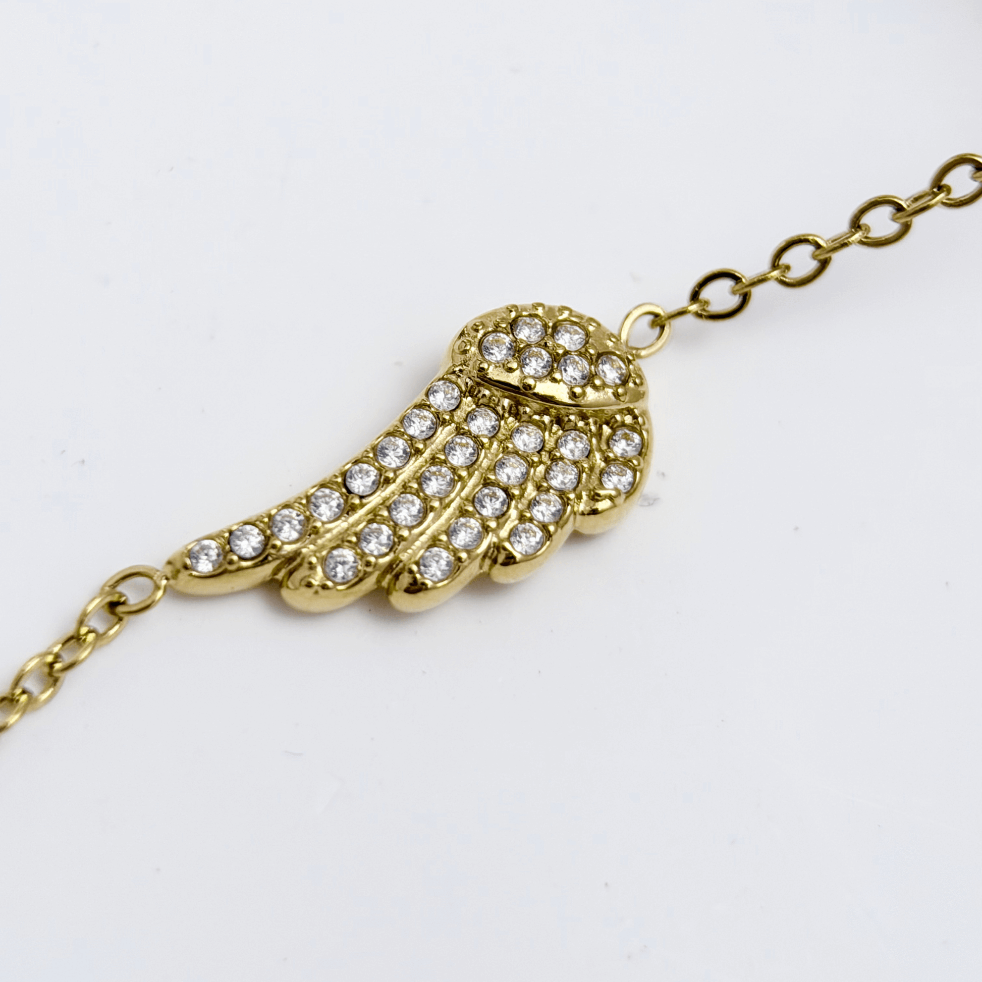 Gold Pavé Angel Wing Bracelet – MXW Jewellery