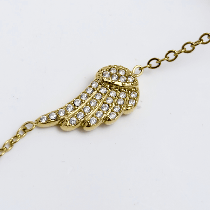 Gold Pavé Angel Wing Bracelet – MXW Jewellery