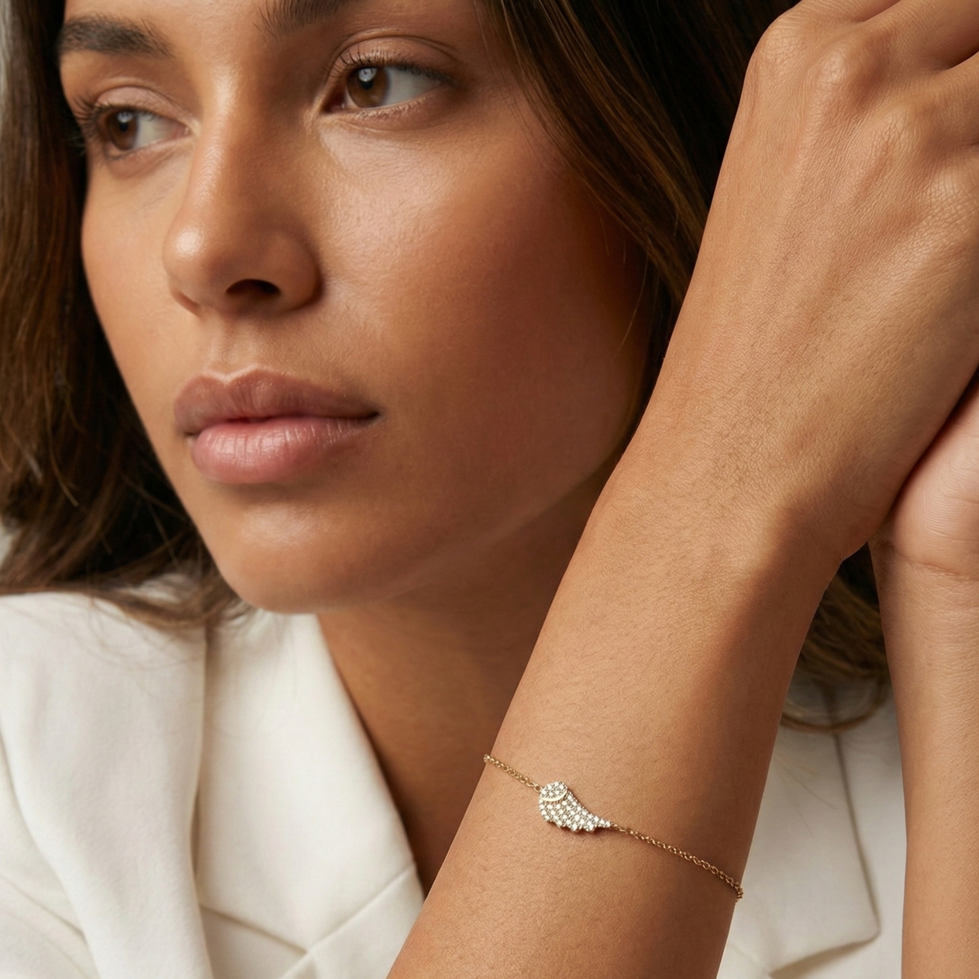Gold Pavé Angel Wing Bracelet – MXW Jewellery
