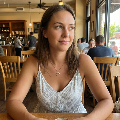 Gold pavé crescent moon necklace with sparkling crystals - MXW Jewellery