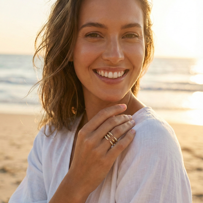 Gold Pavé Double Band Open Ring – MXW Jewellery