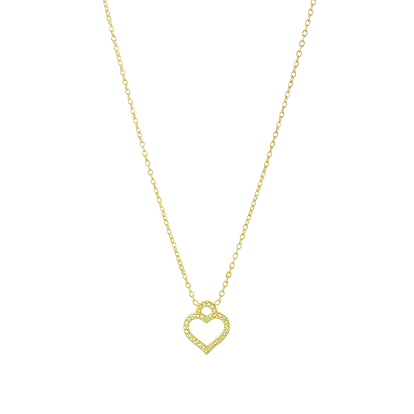Gold Pavé Open Heart Necklace – MXW Jewellery