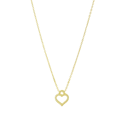 Gold Pavé Open Heart Necklace – MXW Jewellery