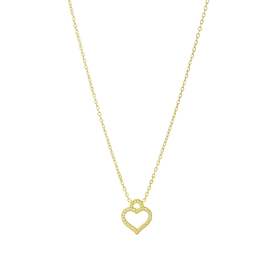 Gold Pavé Open Heart Necklace – MXW Jewellery