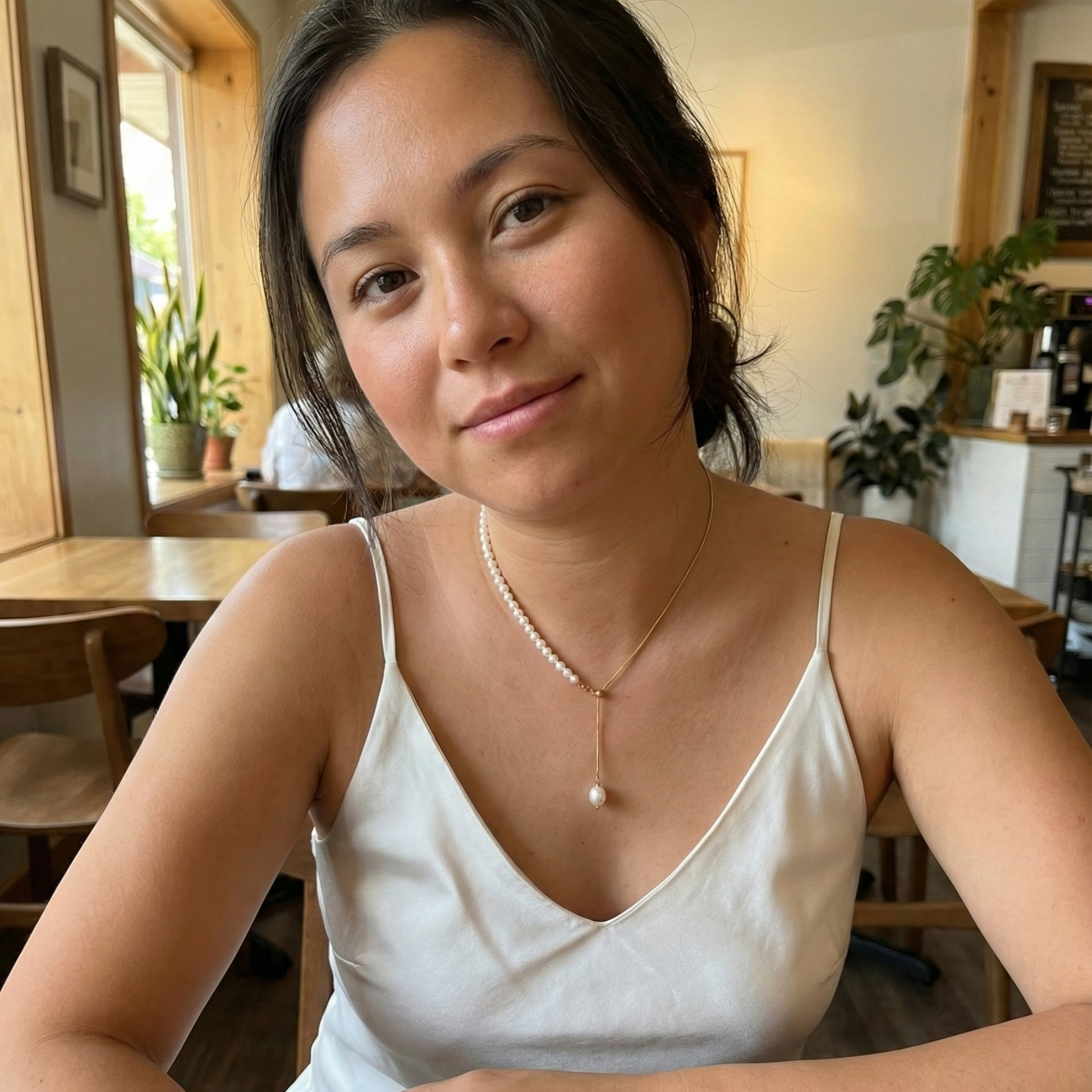 Gold Pearl Lariat Necklace – MXW Jewellery