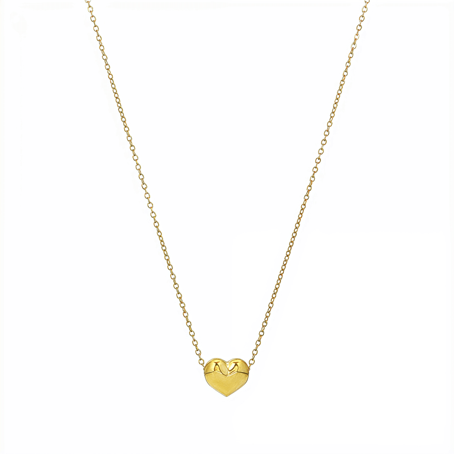 Gold Petite Puffy Heart Necklace – MXW Jewellery