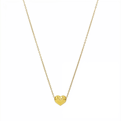 Gold Petite Puffy Heart Necklace – MXW Jewellery