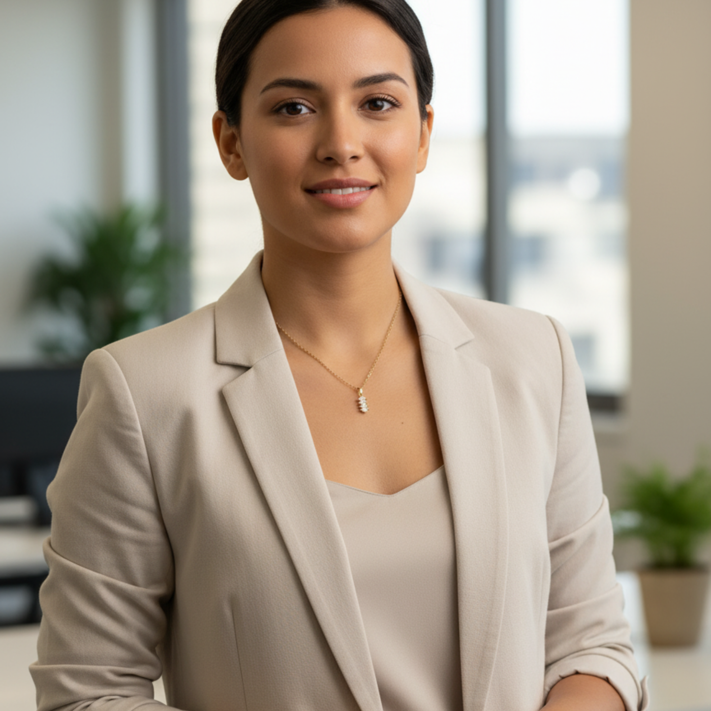 gold quad marquise crystal necklace with four clear navette stones on fine gold chain
