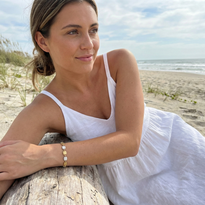 Gold & Silver Textured Square Link Chain Bracelet – MXW Jewellery