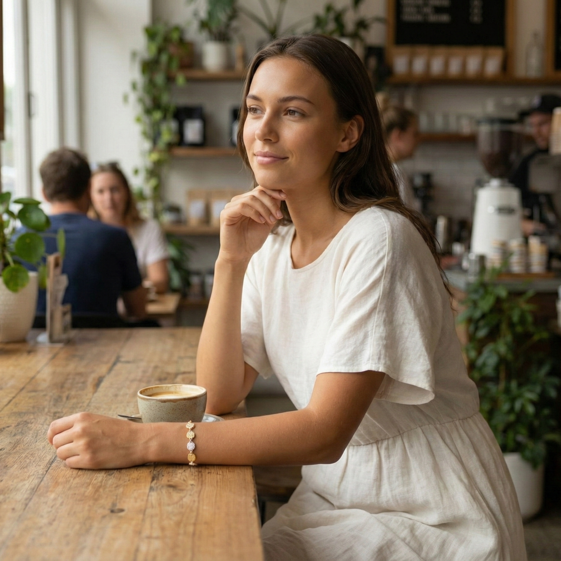 Gold & Silver Textured Square Link Chain Bracelet – MXW Jewellery