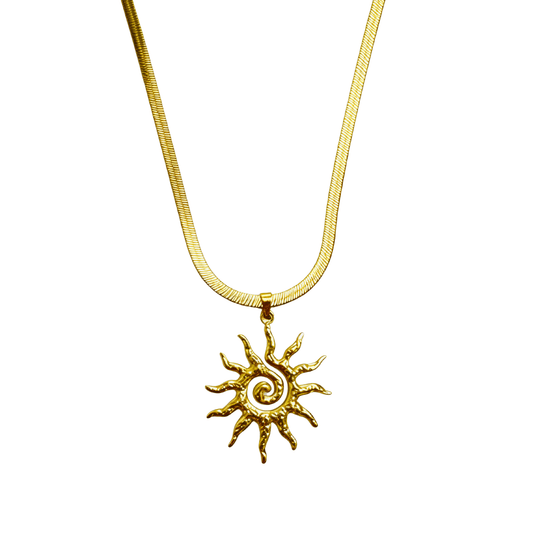 Gold Spiral Sun Necklace – MXW Jewellery