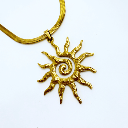 Gold Spiral Sun Necklace – MXW Jewellery