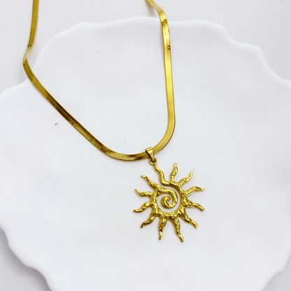 Gold Spiral Sun Necklace – MXW Jewellery
