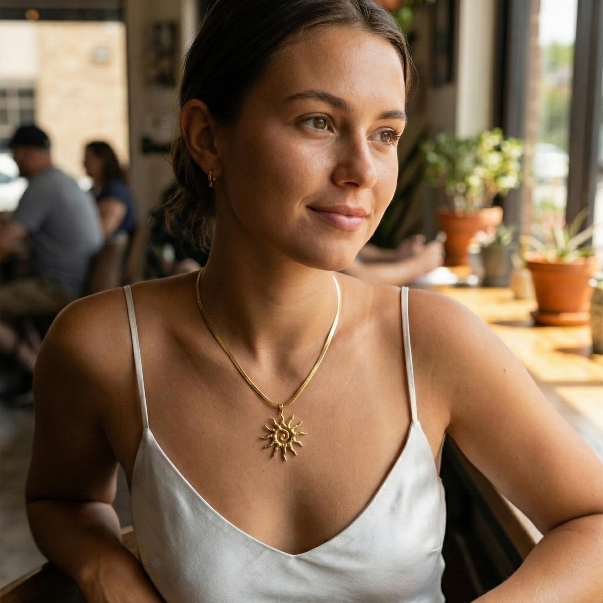 Gold Spiral Sun Necklace – MXW Jewellery