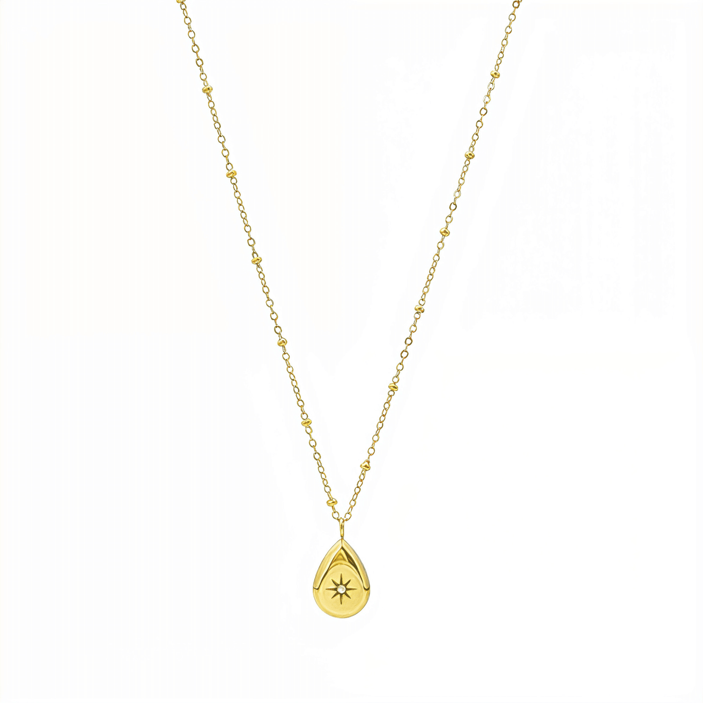 Gold Starburst Teardrop Necklace – MXW Jewellery