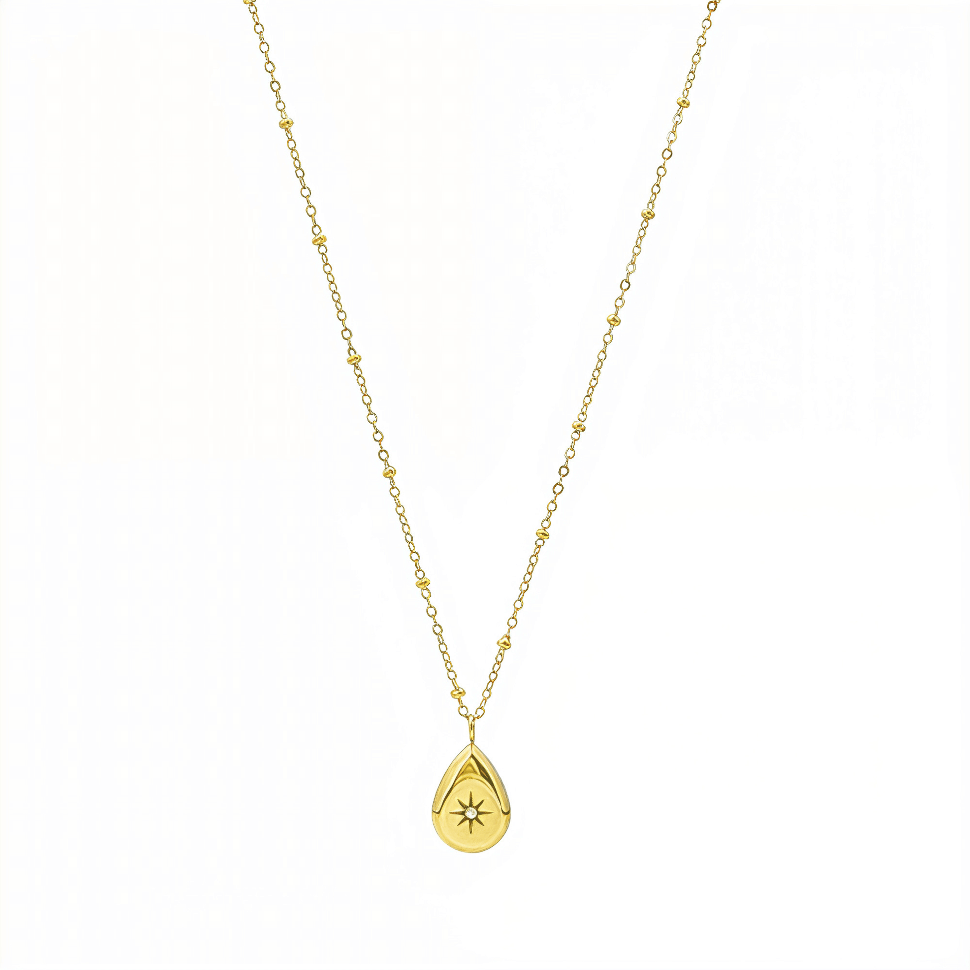 Gold Starburst Teardrop Necklace – MXW Jewellery