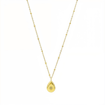 Gold Starburst Teardrop Necklace – MXW Jewellery