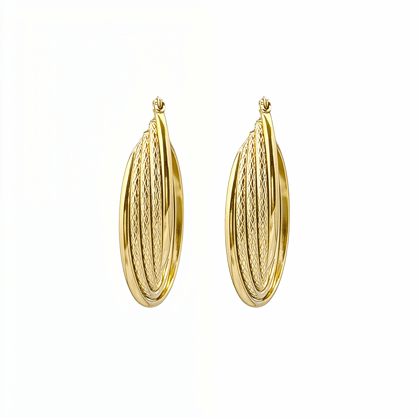 Gold Textured Layered Hoop Earrings – MXW Jewellery