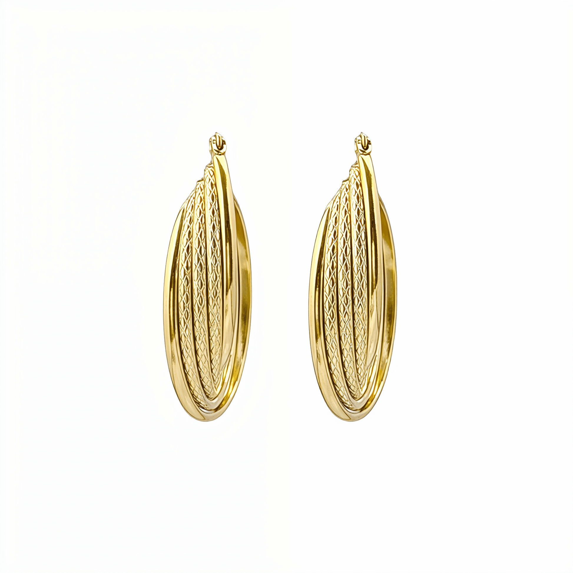 Gold Textured Layered Hoop Earrings – MXW Jewellery