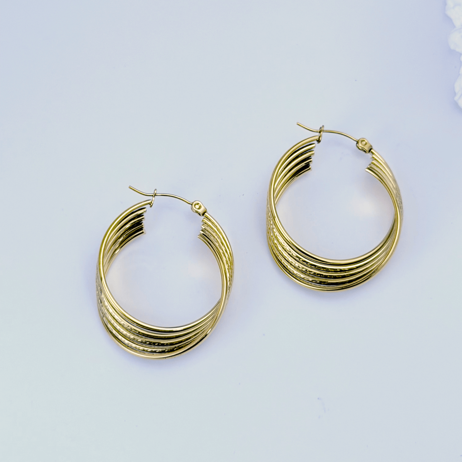 Gold Textured Layered Hoop Earrings – MXW Jewellery