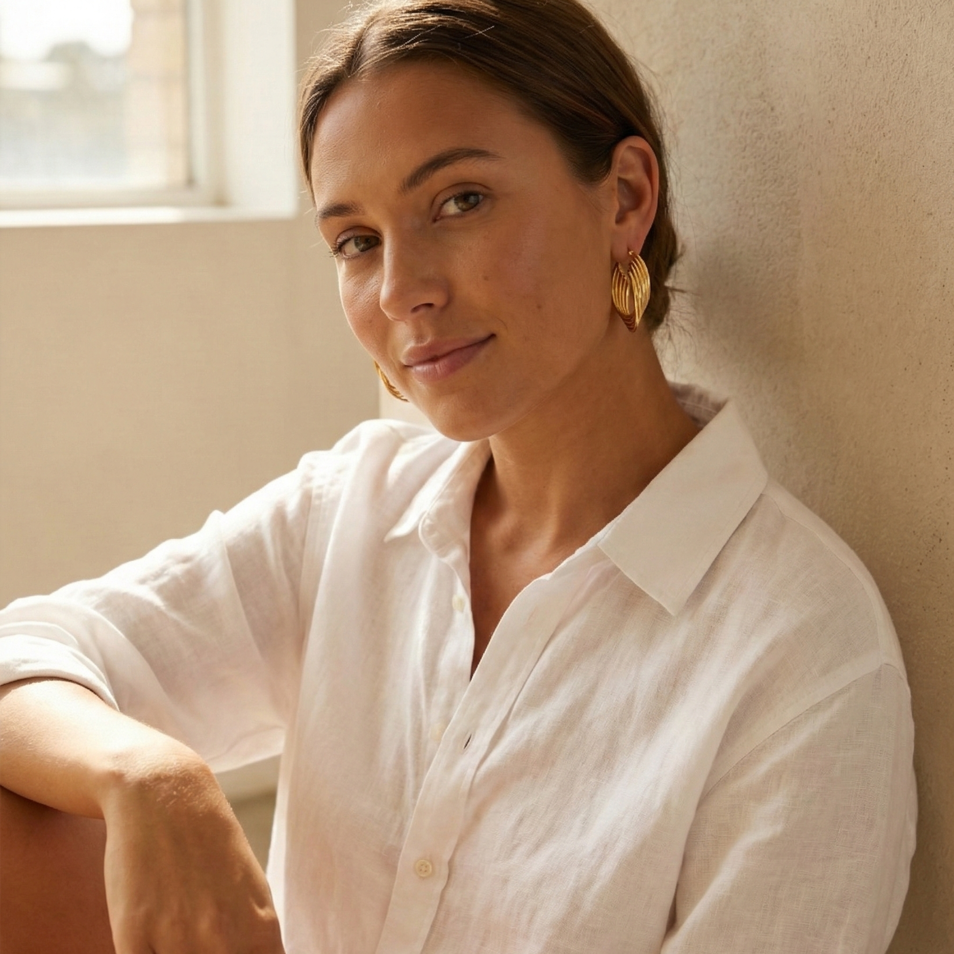 Gold Textured Layered Hoop Earrings – MXW Jewellery