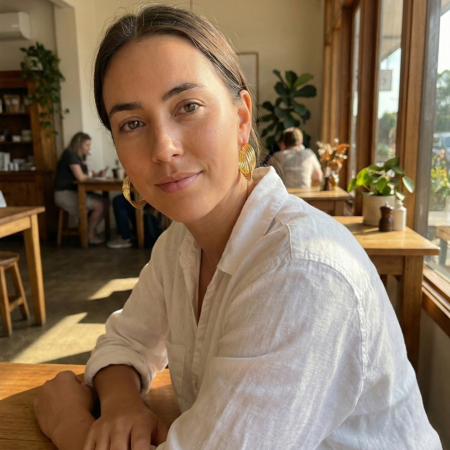 Gold Textured Layered Hoop Earrings – MXW Jewellery