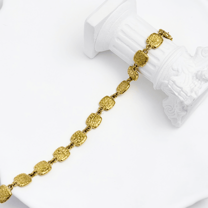 Gold Textured Square Link Chain Bracelet – MXW Jewellery